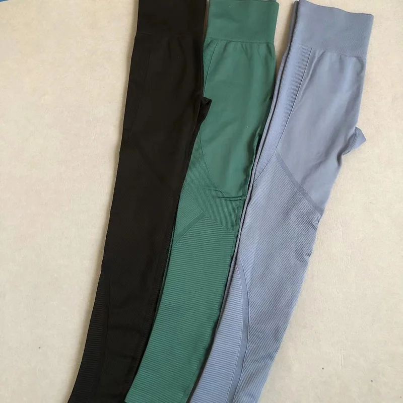 

Женские спортивные Леггинсы для йоги с завышенной талией, штаны для фитнеса, леггинсы для тренировок с эффектом потертости, бесшовные легги...