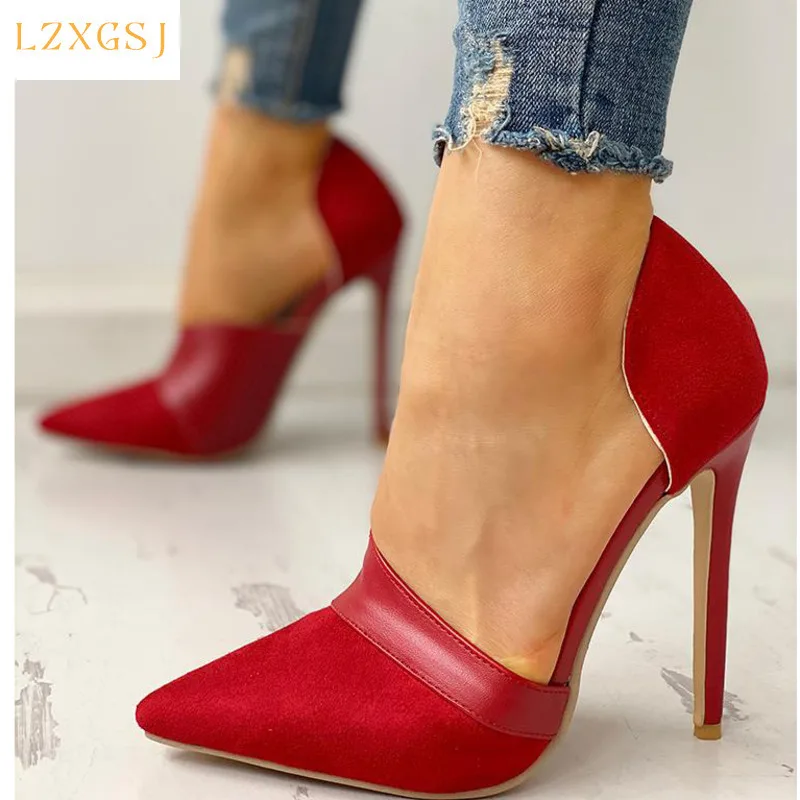 Женские туфли-лодочки с острым носком на тонком высоком каблуке | Обувь