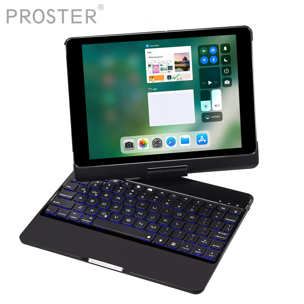 PROZOR 1 шт. чехол с bluetooth клавиатурой 360 Вращающийся цветной для iPad Pro 9 7|Клавиатуры| |