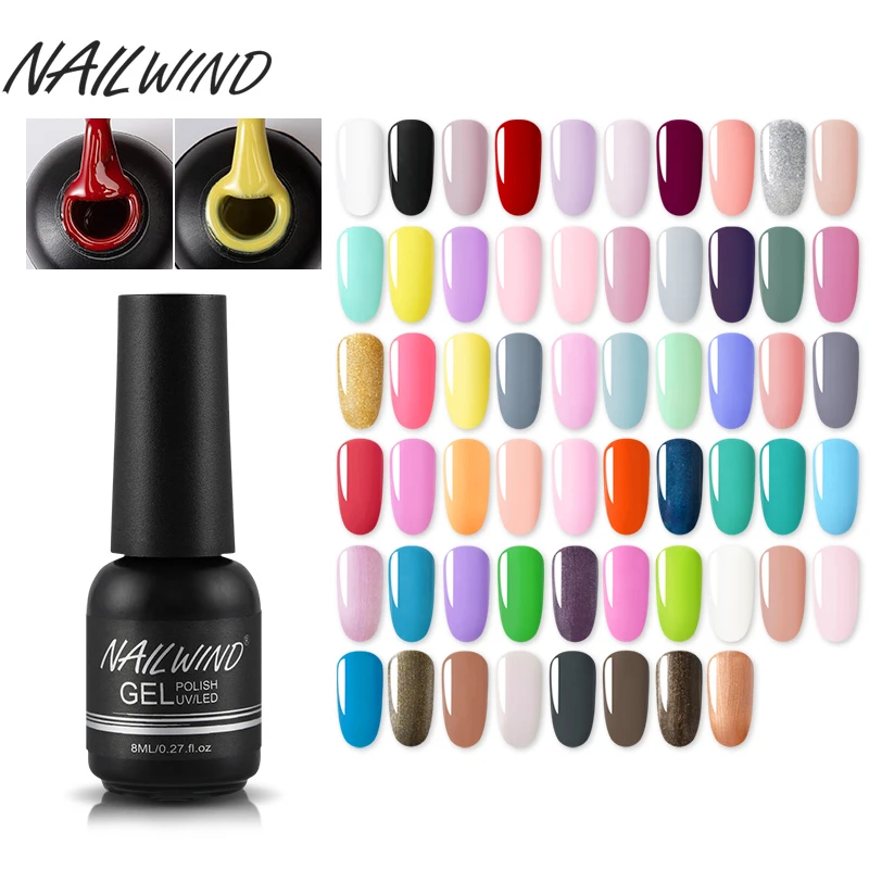 NAILWIND, 8 мл, набор гель-лаков для ногтей, все для маникюра, УФ-светодиодный полуперманентный Hybird лак, отмачиваемый, для дизайна ногтей, УФ-гель для ногтей