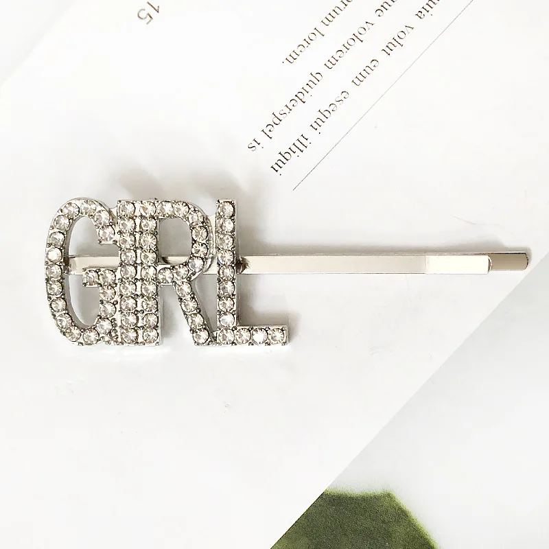 Серебристые заколки для волос с богатыми буквами 1 шт. кристаллами стразы