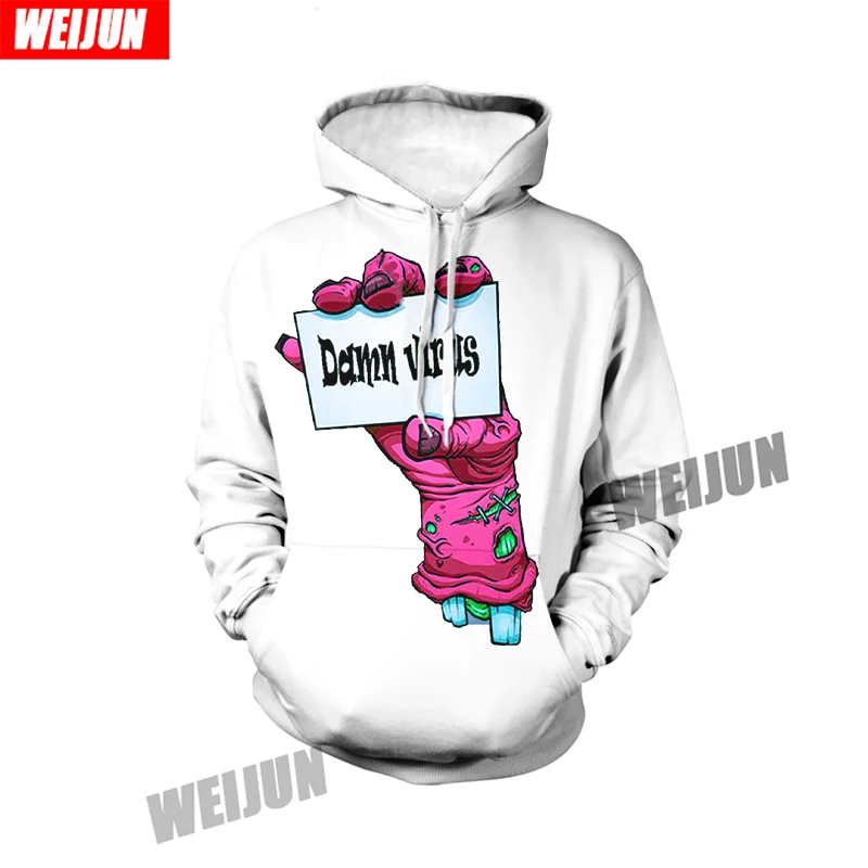 

Fall Men's Hoodie 3D Print Fun Hand Bone UI Hoodie Street Wear Harajuku Pullover Sweatshirt Hip-Hop Jacket Men's Sportsuit