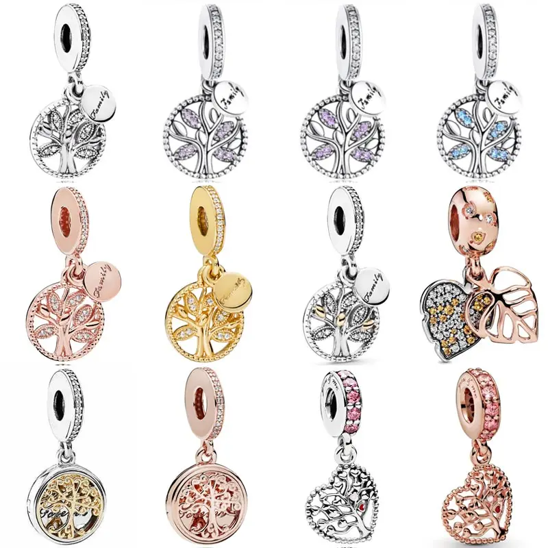 Сверкающие листья семейное наследие кулон в виде дерева жизни подвеска браслет