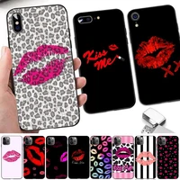 toplbpcs red lips kiss phone case for iphone 8 7 6 6s plus x 5s se 2020 xr 11 12 pro xs max
