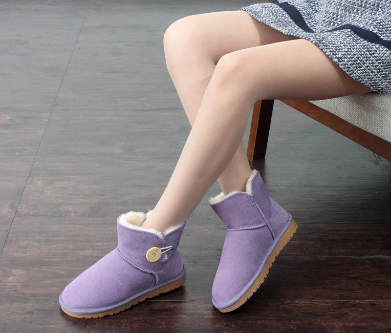 UVWP/Новинка; модные зимние ботинки из натуральной кожи; женские ботильоны; теплые зимние ботинки с толстым плюшем; обувь на плоской подошве наивысшего качества;