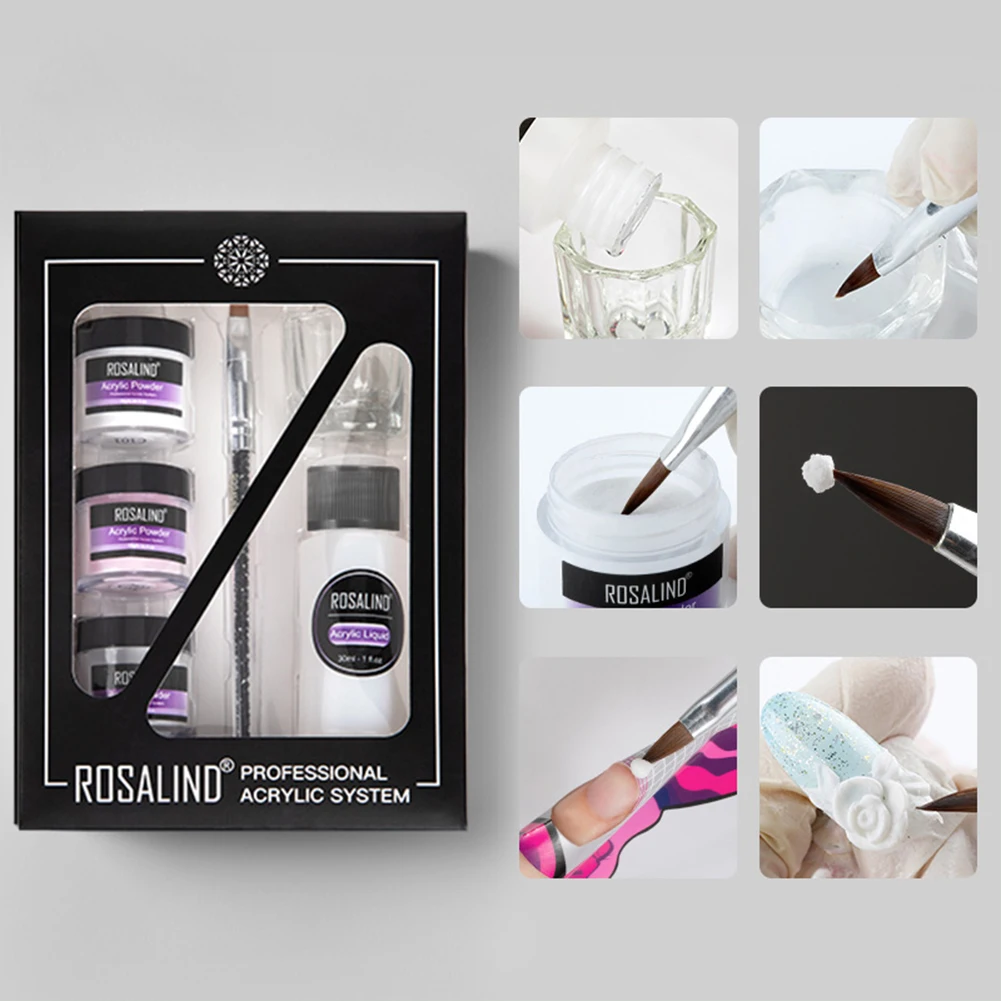 

Acrylic powder Set Nail Kit 3 Colors Carving Nail Art Gel For Extension Manicure Tools Set Acrylic powder for Nails