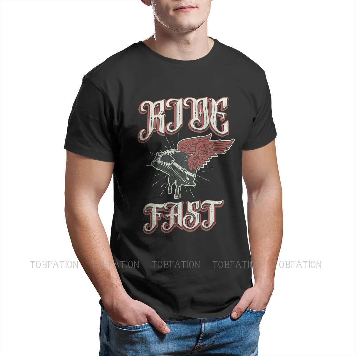 Футболка мужская с круглым вырезом модная крутая винтажная тенниска креативным