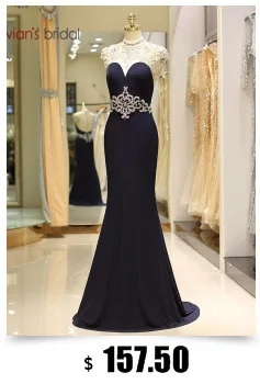 Vivian's Bridal темно-синее вечернее платье трапециевидной формы без рукавов с v-образным вырезом длинное платье для выпускного вечера Вечернее платье