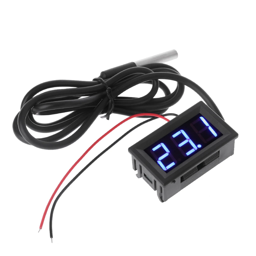 

New 0.56" DS18B20 Digital Thermometer Waterproof Temperature Sensor Probe DC 12V 24V