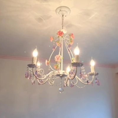 Свадебная железная люстра с розовыми розами садовый светильник для ресторана