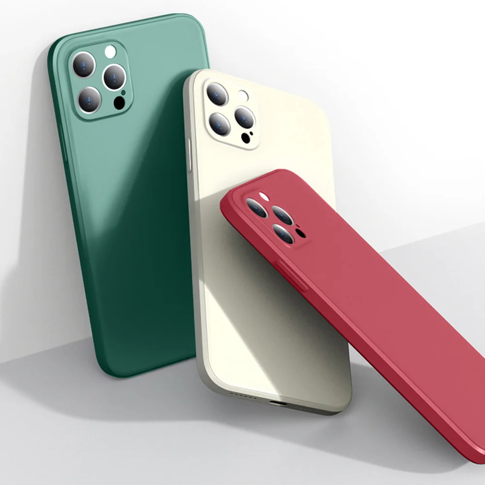 

Original Official Phone Cases For iPhone 11 Liquid Silicone Cases for iPhone 11 12 Pro Max 12 Mini Camera Protective Full Cover