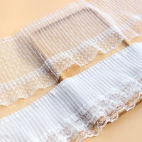 new arrival pleated fungus side lace trim diy tutu skirt mesh embroidery wedding dress accessories lace fabric 2021 african