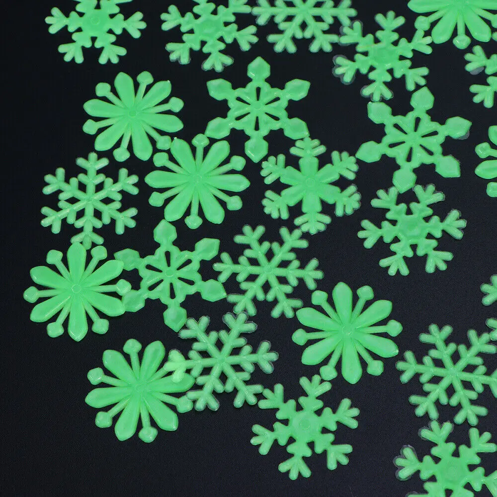 50 шт. светящиеся снежинки стикеры на стену 3D стерео флуоресцентные наклейки