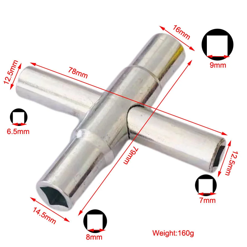 

Mini 4 IN 1 Universal Faucet Wrench 6/7/8/9mm Square Key Plumber Bathroom Wrench For Gas Electric Meter Cabinets Bleed Radiators