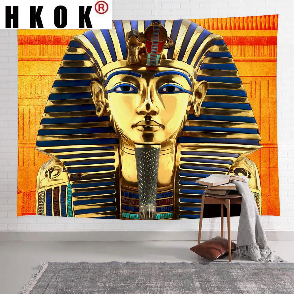 

HKOK Egyptian Ancient Egypt Tapestry Mythology Art Wall Hanging Tapestries for Living Room Bedroom Dorm Home Blanket Decor