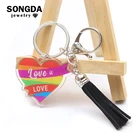 ЛГБТ флаг Радуга Сердце акриловая кисточка брелок для геев гордость Бесконечность любовь лесбиянский брелок для ключей любовь это любовь брелок Подвески Аксессуары