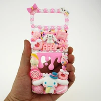 handmade kawaii for samsung z flip 3 case note 20 ultra s21 iphone 11 12 pro max xsmax xr se 7 8 plus cover cute women cases