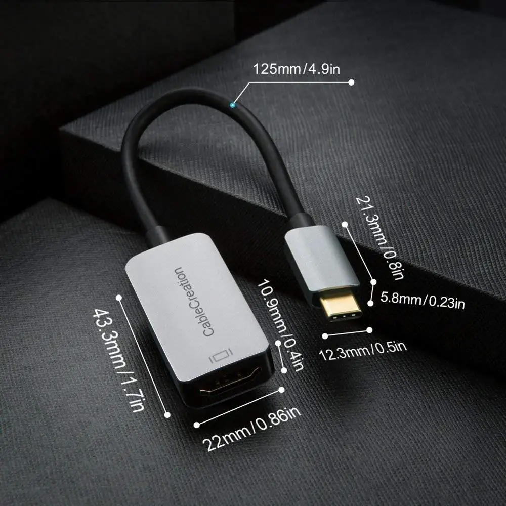 Адаптер USB C к HDMI кабель типа 4K @ 30Hz адаптер совместимый с MacBook Pro iPad Huawei Mate 20 и т. Д. |