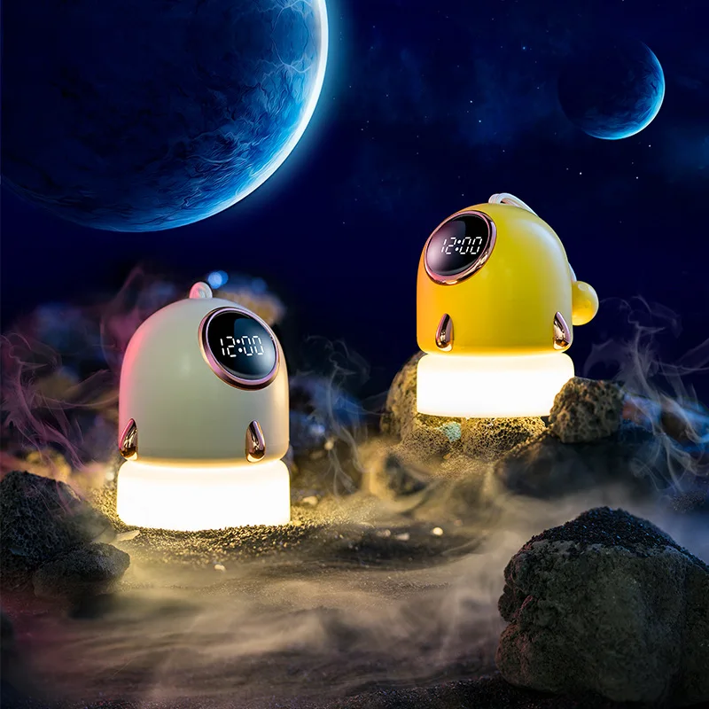 Dream Starry Sky Portable Clock Projection Lamp Rechargeable Multifunctional Spaceship Bedside Atmosphere Light Children's Gifts
