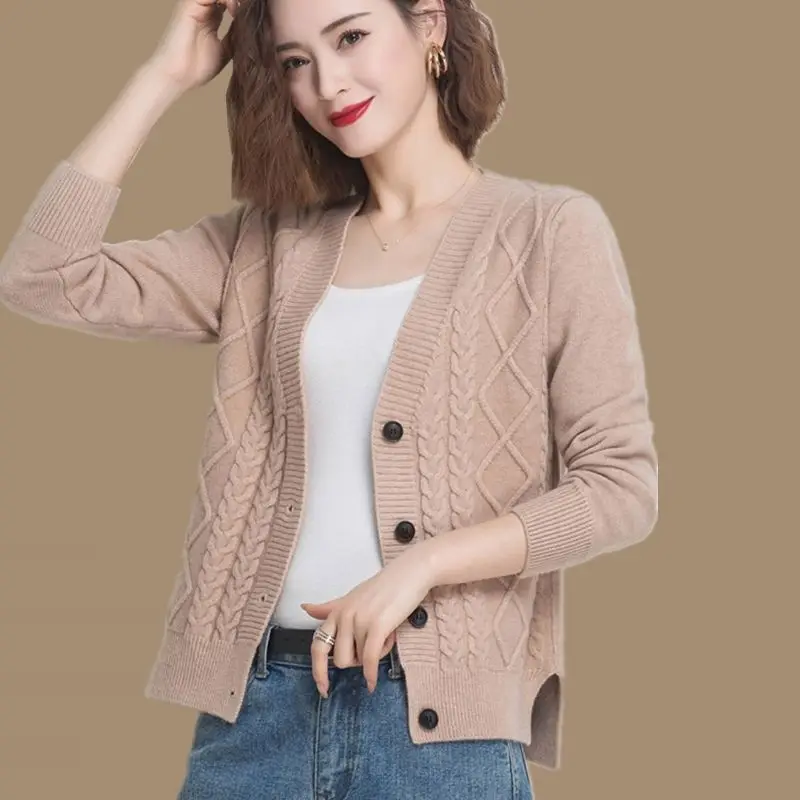 

Sweaters Women's Plus Size Short Knit Jackets 2022 Autumn Knitted Splicing irregular Cardigan Jumper Jerseys Sweater Coats Woman