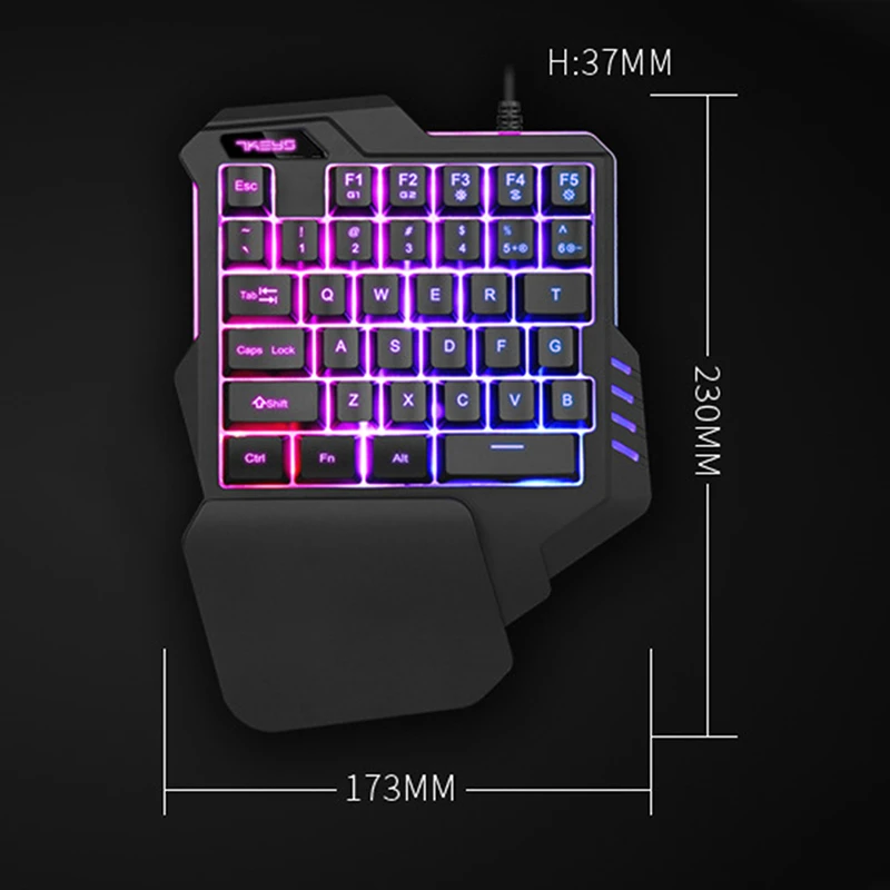 One-Handed Mini Gaming Keypad Mechanical Keyboard RGB Backlit Portable Cool Light Game Controller For Overwatch Gamer | Компьютеры и
