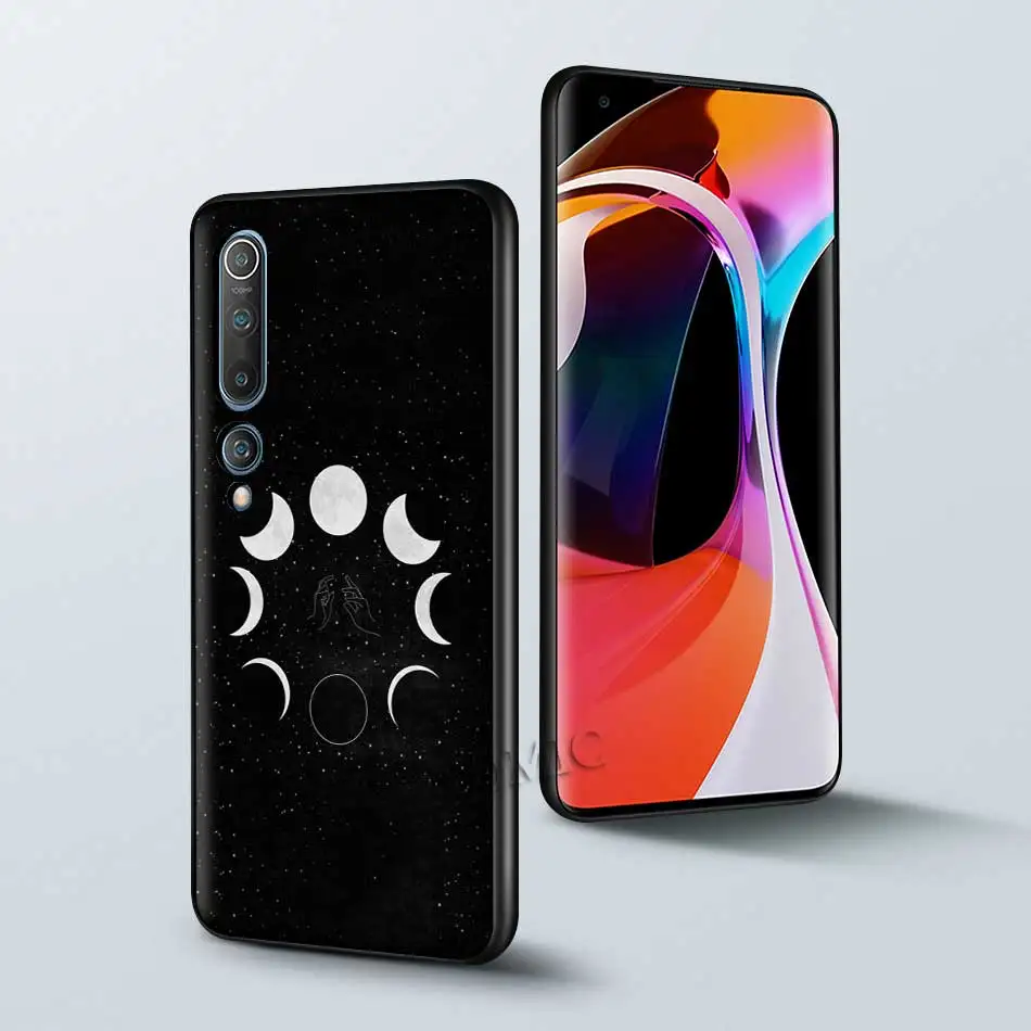 

Silicone Phone Case For Xiaomi Mi Note 10 9 SE 9T CC9 Pro 5G A3 A2 8 Lite Poco X2 Black Cover Witches Moon Tarot Mystery Totem