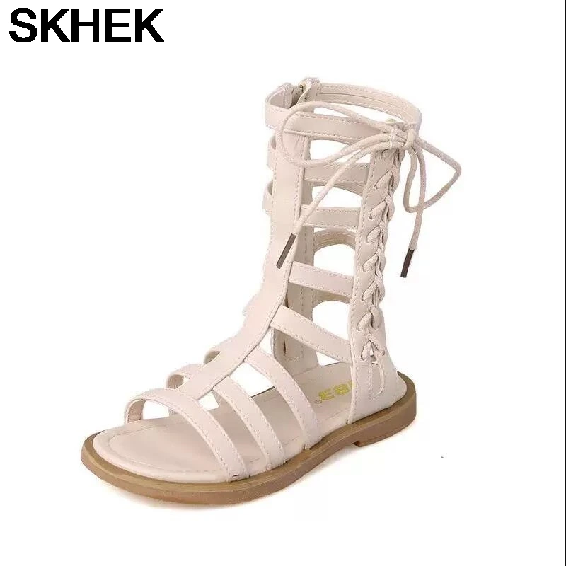 

SKHEK Size 21-30 Summer Roman Boots High-Top Girls sandals Kids Gladiator Sandals Toddler Kids Sandals Girls Shoes