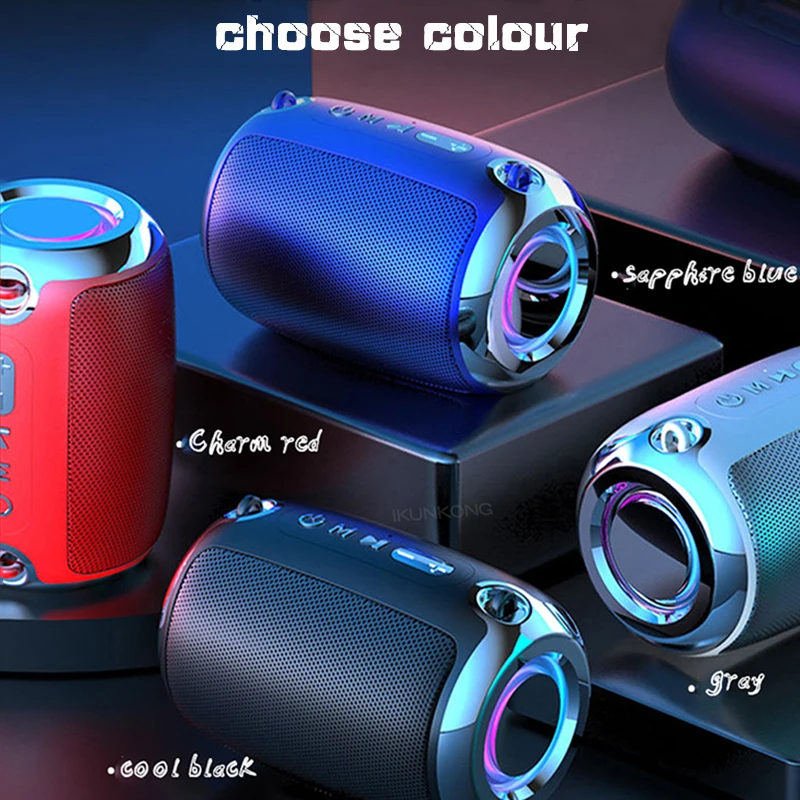 portable bluetooth speaker tws wireless bass column waterproof outdoor speaker support aux tf usb subwoofer stereo loudspeaker free global shipping