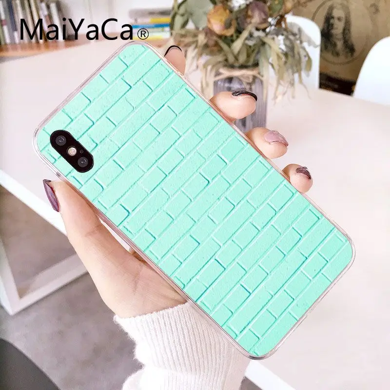MaiYaCa простой маленький Свежий мятный зеленый DIY Роскошный чехол для iPhone X XS MAX 6 6s 7 7plus 8 8Plus 5 5S SE XR 10 - Цвет: A13