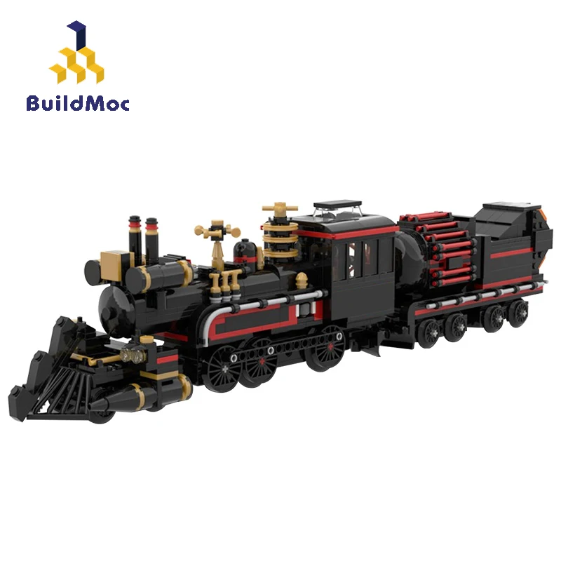 BuildMoc железнодорожная станция Модульные строительные блоки MOC Time Train Track транспорт