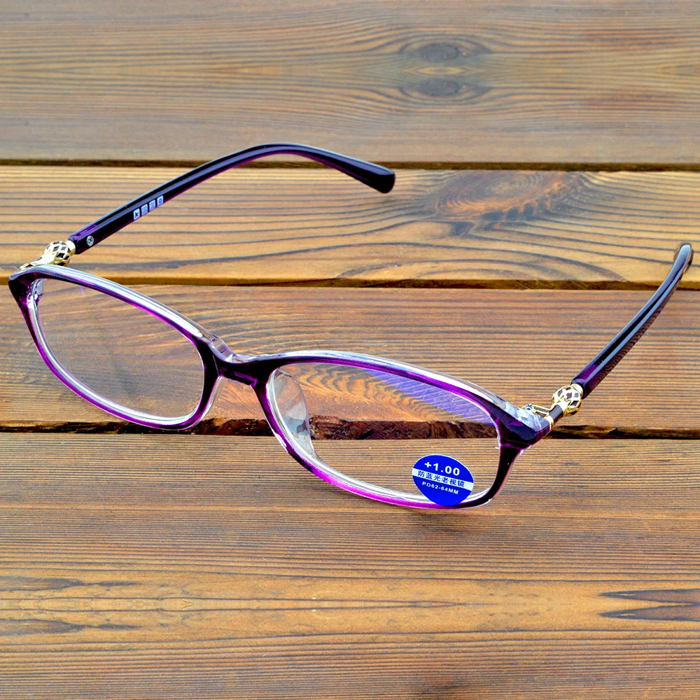 

Rectangle Fashion Purple Frame Full-rim Handcrafted Spectacles Multi-coated Fashion Reading Glasses +0.75 To +4