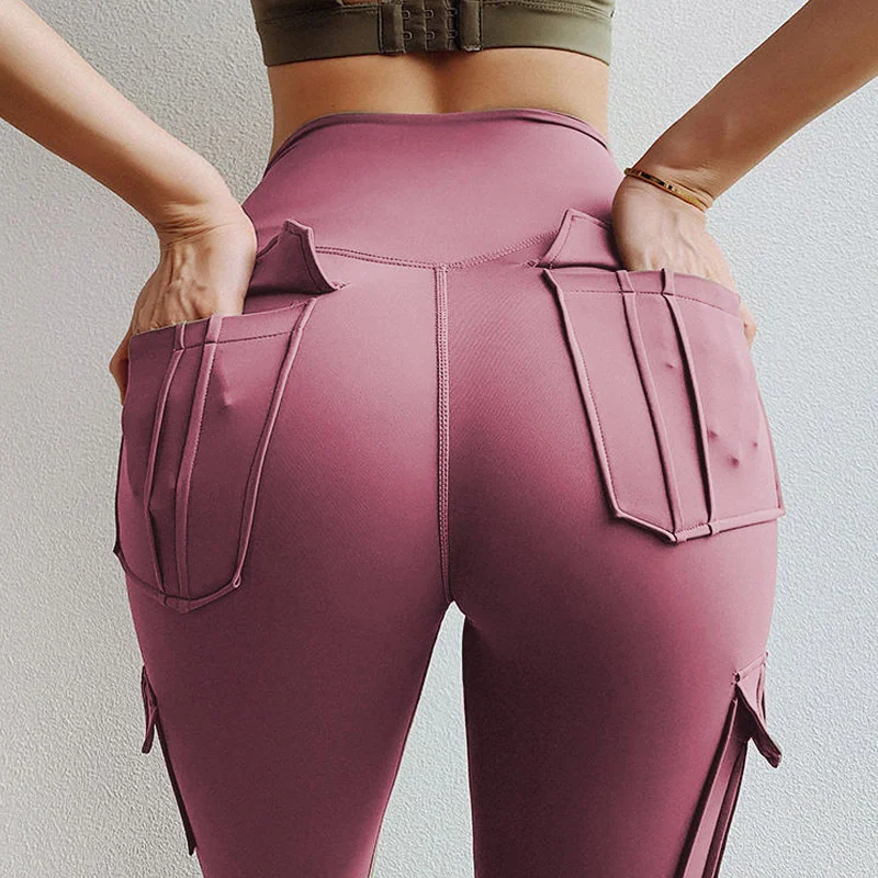

Women's Yoga Pants Casual Stitching Sport Leggings Stretch Sportswear Fitness Gym Pencil Sweatpants Workout Outfit with Pockets