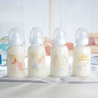 new unicorn bear pacifier glass creative student cartoon high temperature straw bottle cup glass water mugs