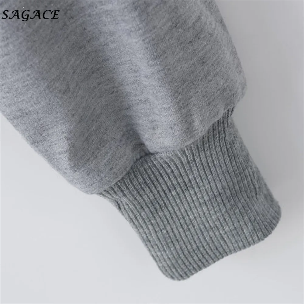 Женская толстовка с капюшоном Sagace весенне-осенний спортивный пуловер длинными