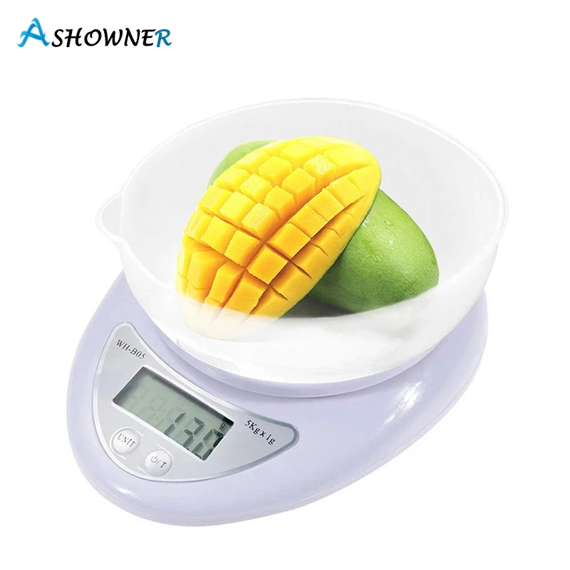 

New Portable 5kg Digital Scale LCD Electronic Scales Steelyard Kitchen Scales Postal Food Balance Measuring Weight Libra