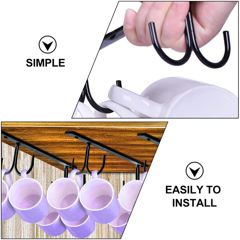 

1 Set Mug Hook Mug Rack Under Cabinet Coffee Cup Holder Kitchen Gadget