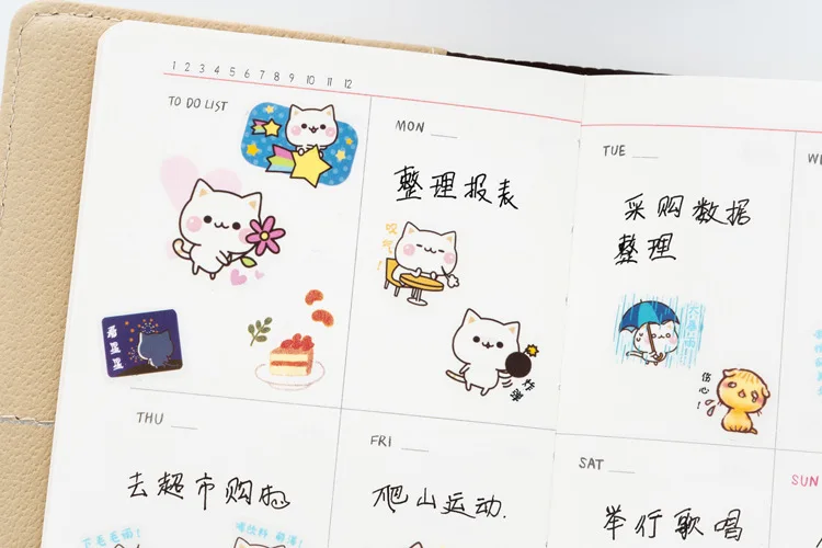 Kawaii Cat милые наклейки из мультфильмов наклейки Канцелярские Декоративные наклейки для детей девочек DIY дневник в стиле Скрапбукинг
