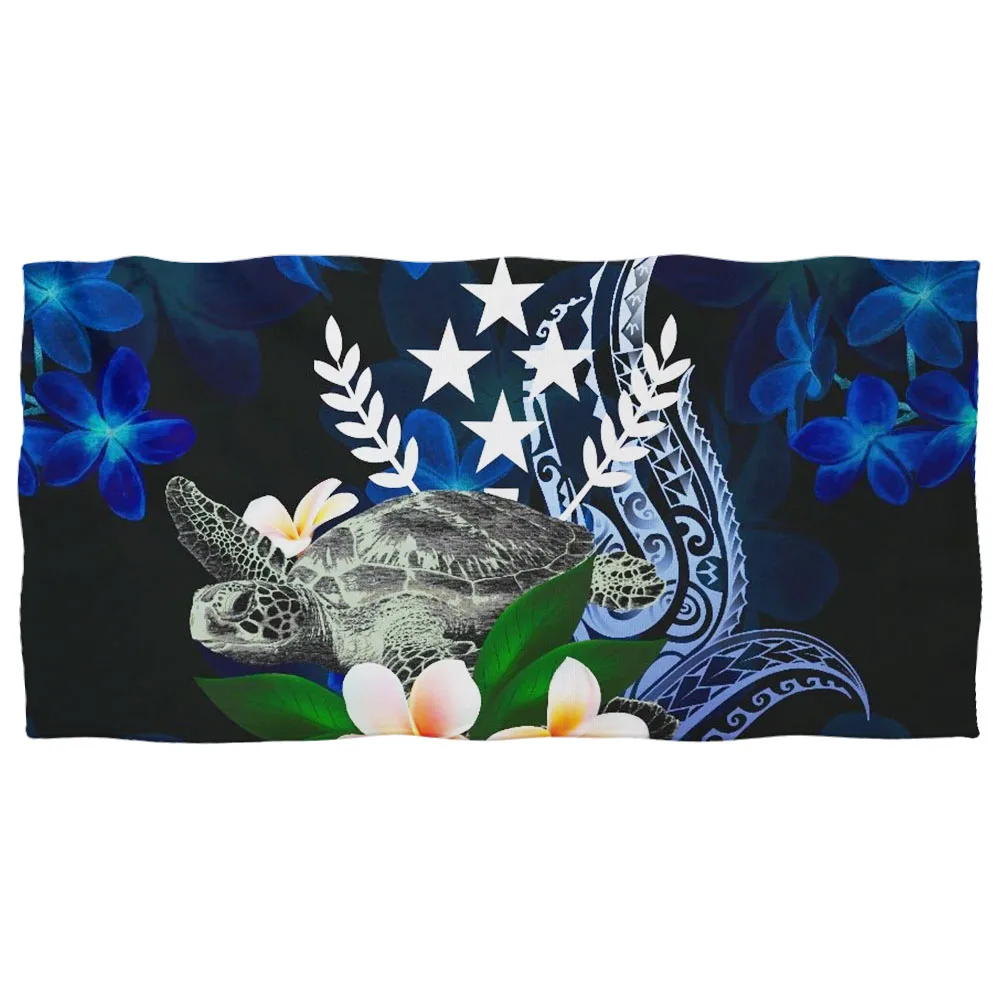 

HUGSIDEA Microfiber Towel Kosrae Polynesian Turtle Print Beach Towel Soft toallas de playa grandes for Women Men 2 Size
