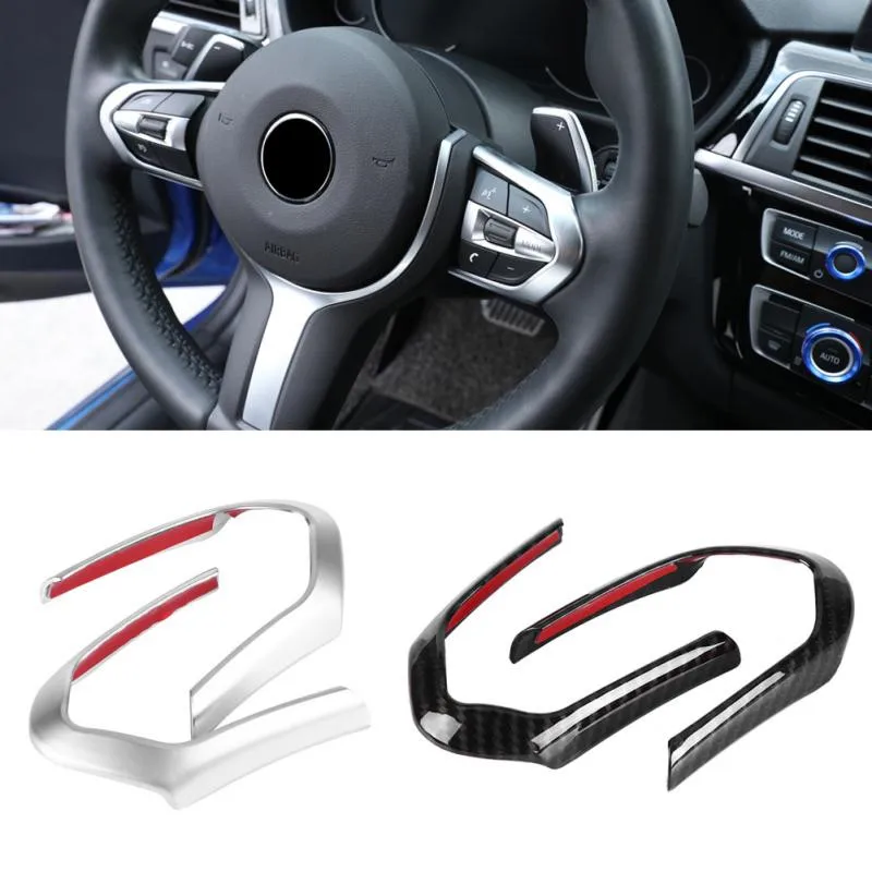 

2pcs ABS Chrom /Carbon Fiber Car Steering Wheel Decoration Cover Trim Frame for BMW F20 F22 F30 F32 F10 F06 F15 F16 M-Sport