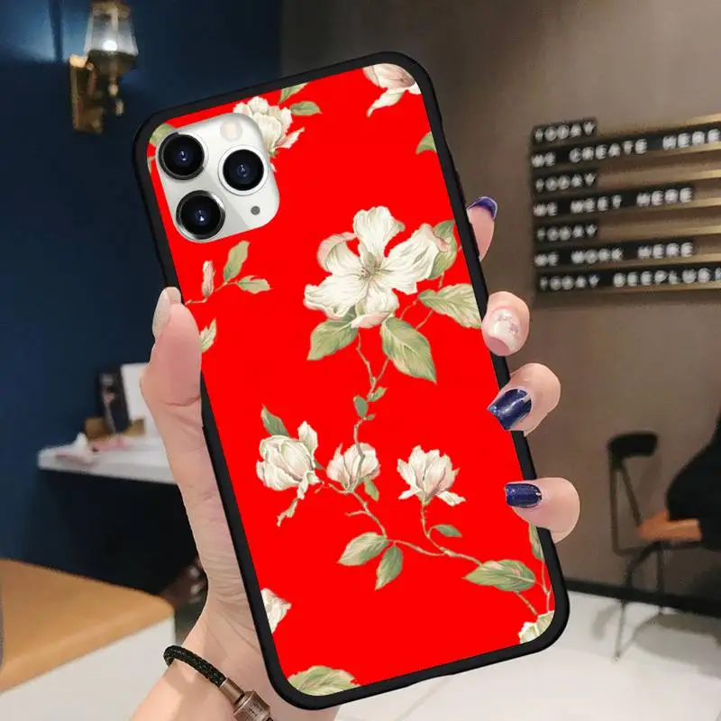 

Art Flower Painting Phone Case for iPhone 11 12 pro XS MAX 8 7 6 6S Plus X 5S SE 2020 XR mini Funda