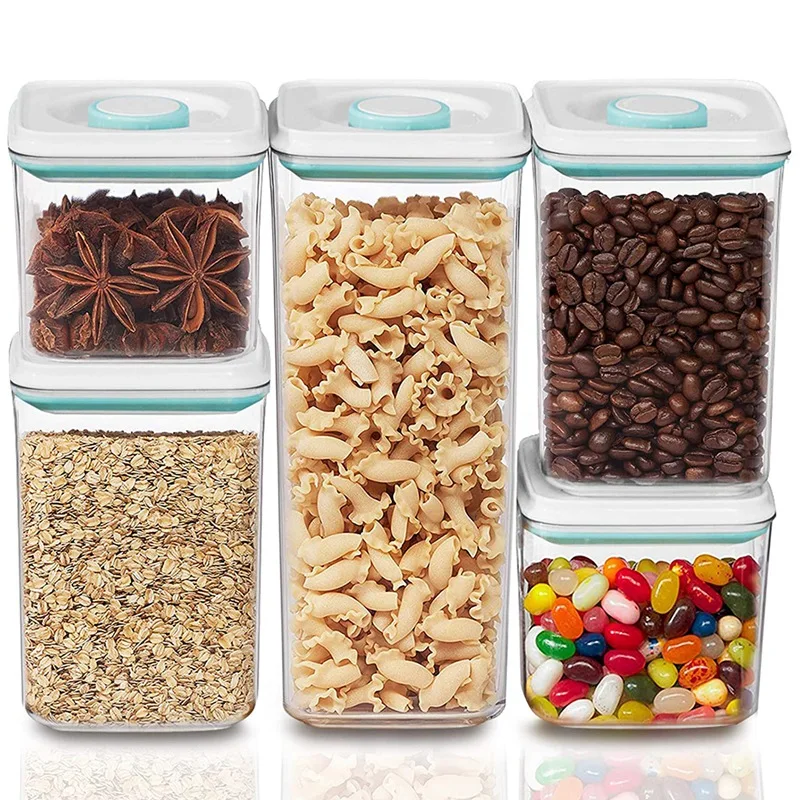 

Airtight Food Storage Containers, 5 PC Cereal Container Storage Set, Kitchen & Pantry Organization, Plastic Canisters