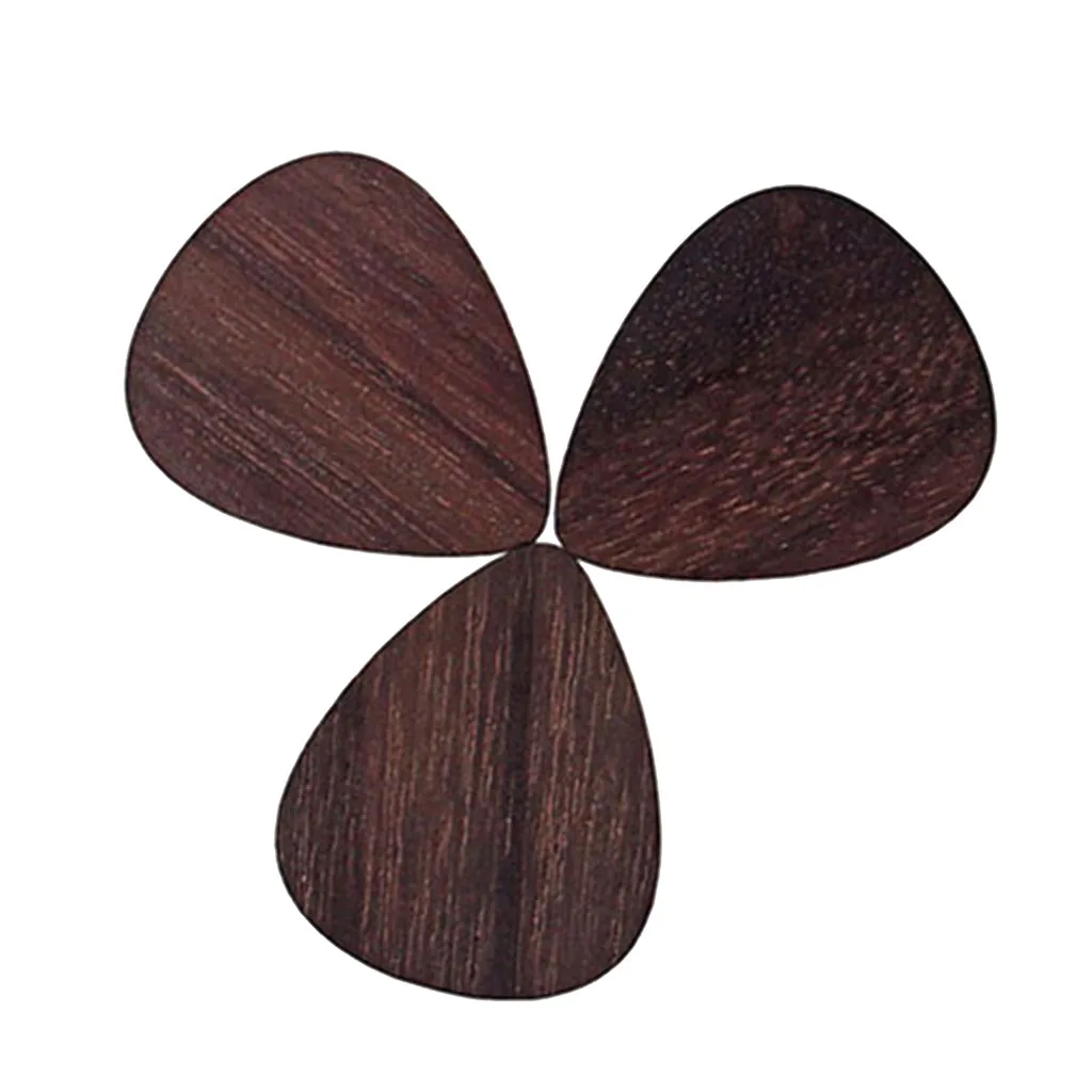 

Exquisite 3Pcs Rosewood Guitars Finger Picks Plectrums DIY Kits Clear Sound