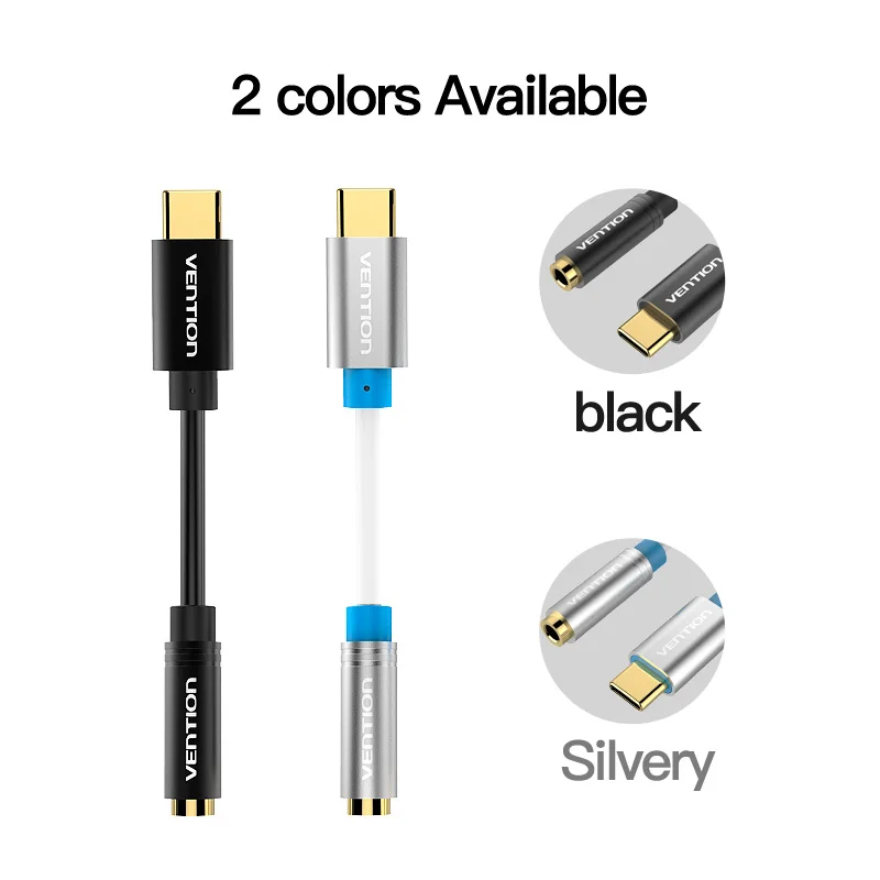 Vention Type-C to 3.5mm Jack Converter Earphone Audio Adapter Cable Type USB C 3.5 mm Headphone for Xiaomi 6 Letv 2 pro2 max | Электроника