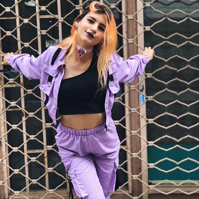 Новый сексуальный Повседневный неоновый спортивный костюм из двух предметов