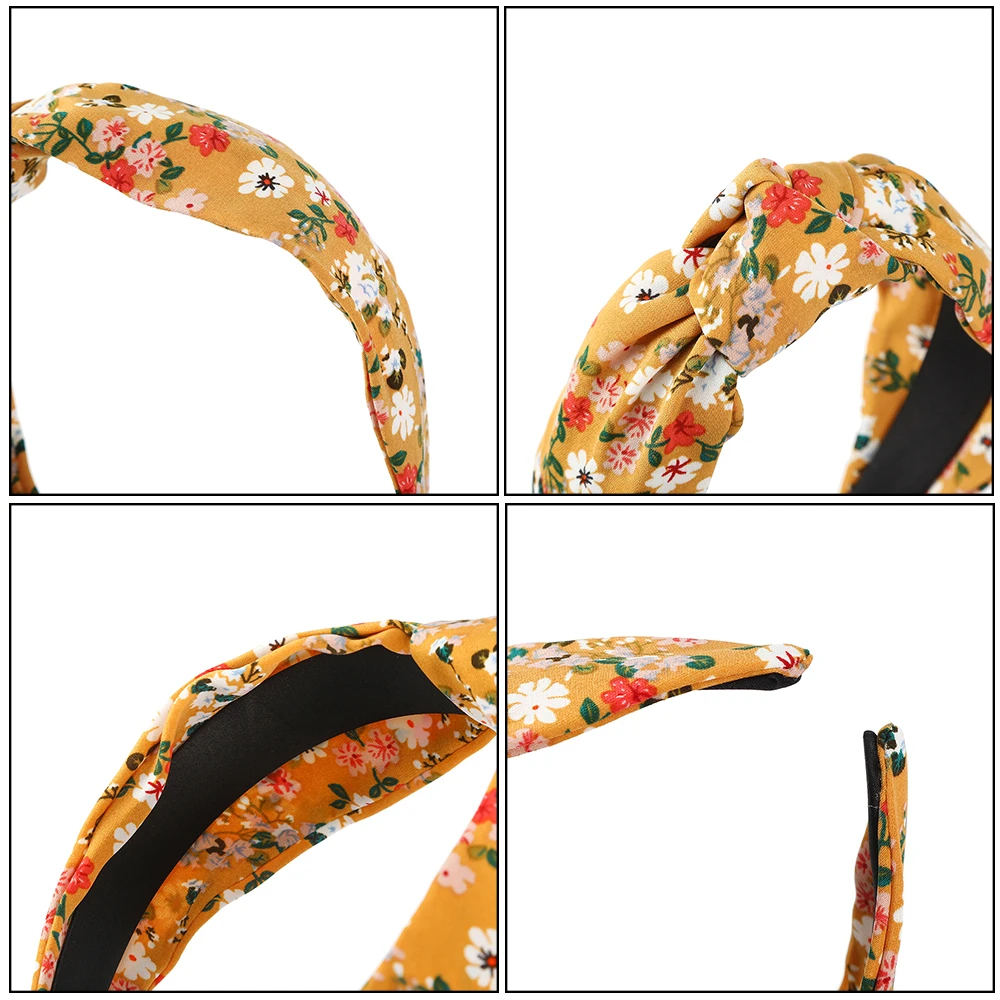 

New Women Printing Headbands Vintage Knotted Hair Bands Fashion Headwear Hair Hoop Girls Wide Bezel Hairbands Hair Accessories