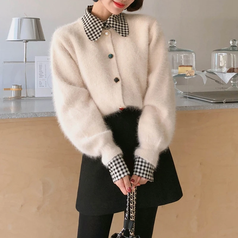 RealShe свитера кардиган для женщин круглый вырез длинный рукав пуговицы