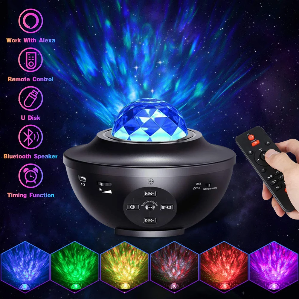 Bluetooth Music Led Projection Lamp Remote Control Wifi Smart Star Projector Light Starry Sky D30 | Лампы и освещение