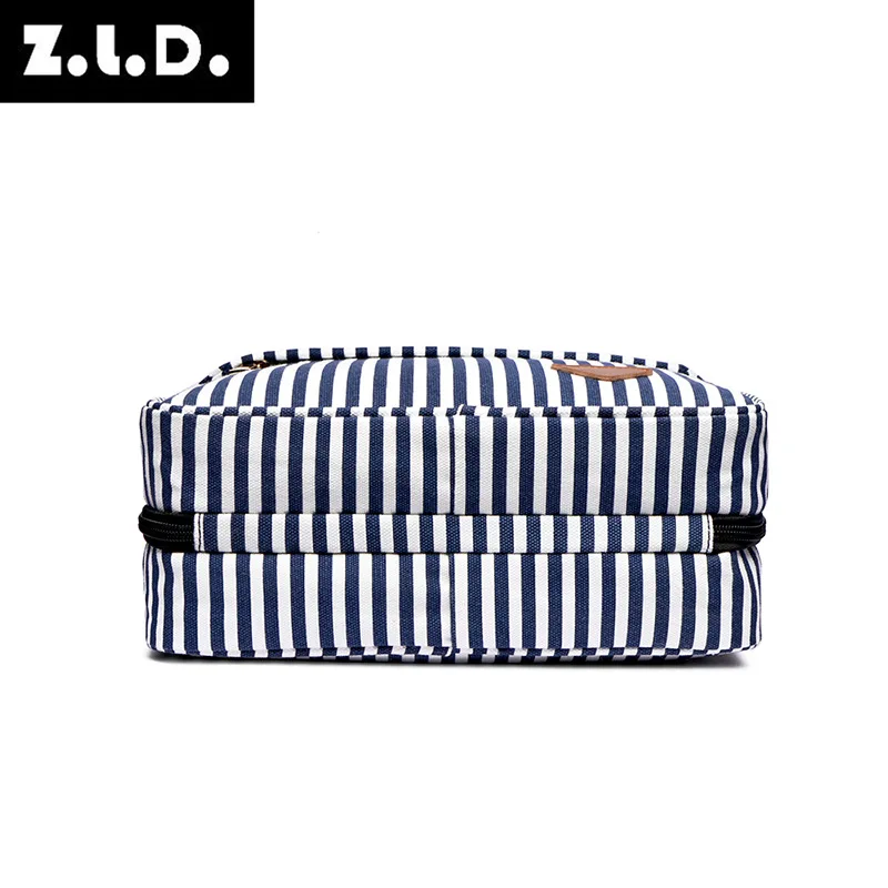 

European American Fashionable Striped Handbag Tote Bags With Large Capacity Cosmetics Storage Bag