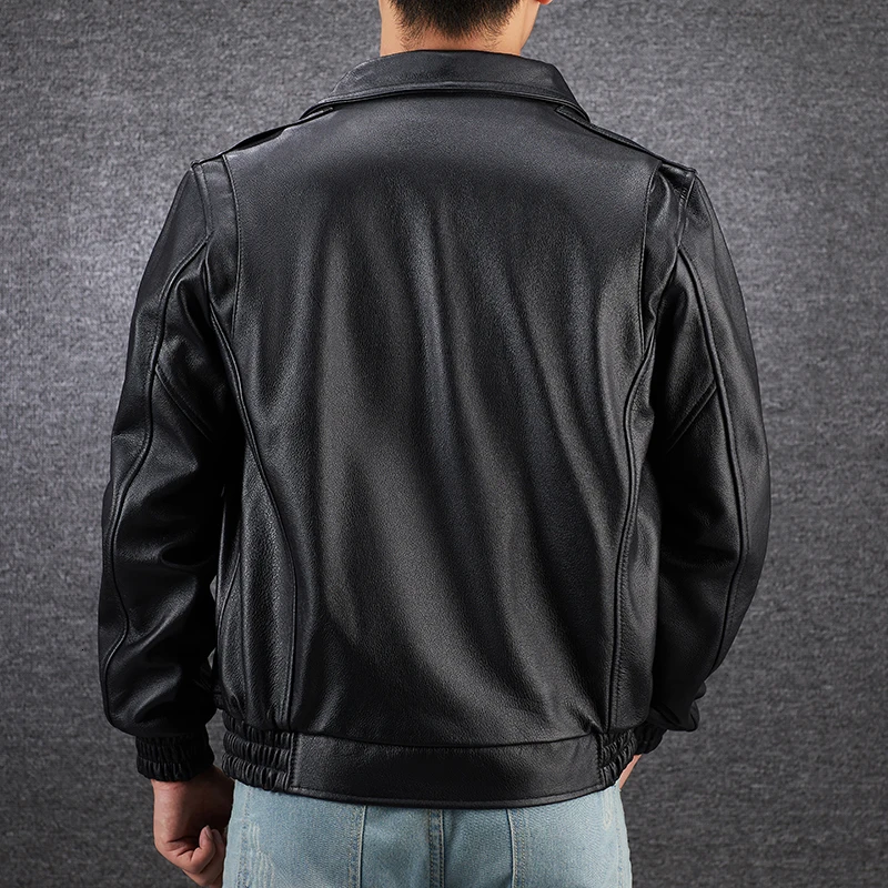 Мужская винтажная куртка-пилот ВВС А2 черная классическая куртка из натуральной