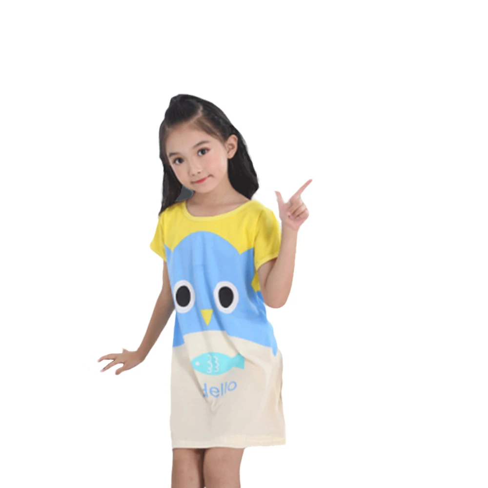 

Cotton Nightdress For Kids Little Girls Summer Cartoon Children Pajamas Dresses Princess Sleepwear Nightgown Home Clothes A0131